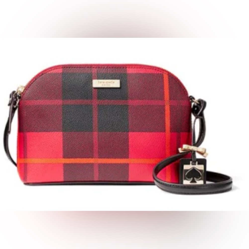 Kate Spade New York  BRIGHTWATER DRIVE HANNA CROSSBODY RED BLACK PLAID